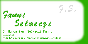 fanni selmeczi business card